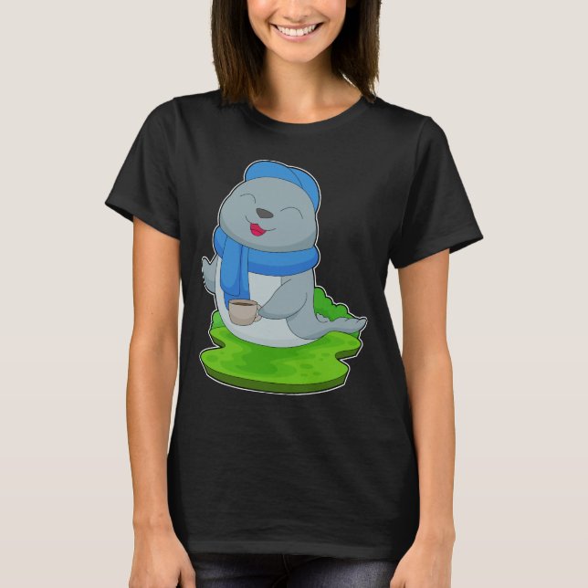 Seal Coffee Kopp T Shirt (Framsida)