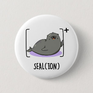 Seal Ion Funny Sea Lejon Pun Knapp