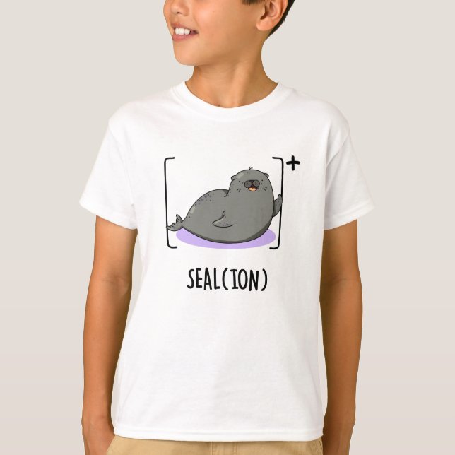 Seal Ion Funny Sea Lejon Pun T Shirt (Framsida)