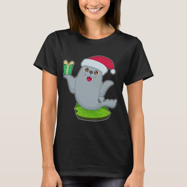 Seal jul Paket T Shirt (Framsida)