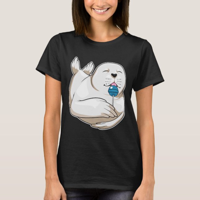 Seal Lollipop Sweets T Shirt (Framsida)