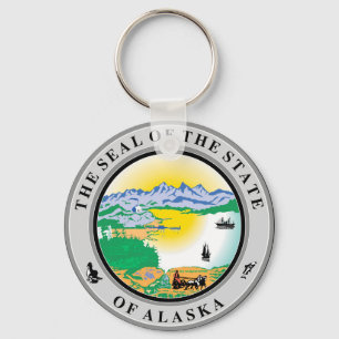 Seal of Alaska State USA Keychain Nyckelring