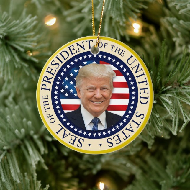 Seal of the 47th President Trump won 2024 Julgransprydnad Keramik (Träd)