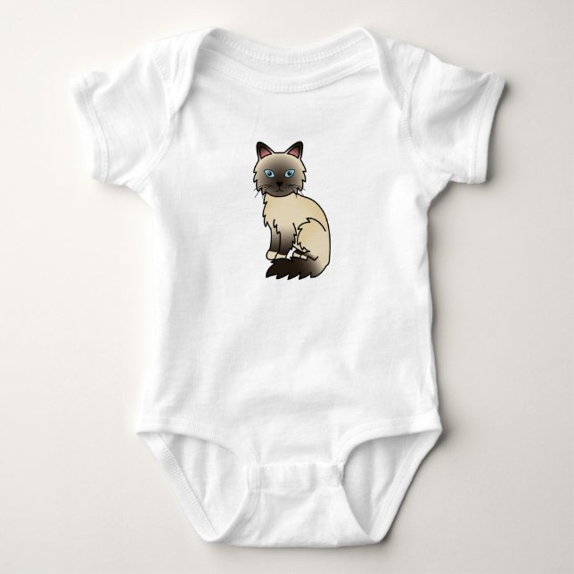 Seal Point Birman / Ragdoll Katt Tee Shirt (Framsida)