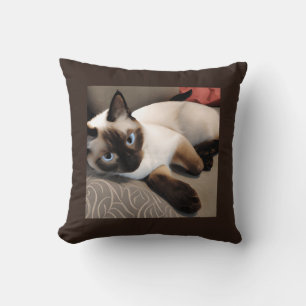 Seal Point Siamese Digital Porträtt Kudde