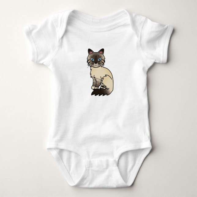 Seal Point Tabby Birman / Ragdoll Katt T-shirt (Framsida)