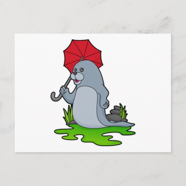 Seal Rining Parbrella Vykort (Framsida)