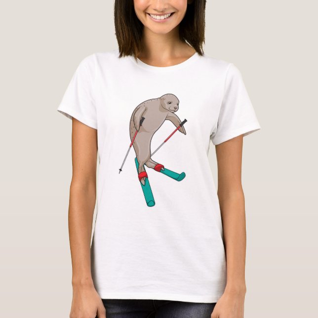 Seal Skier Ski T Shirt (Framsida)