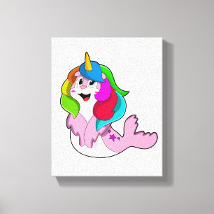 Seal som Unicorn Canvastryck