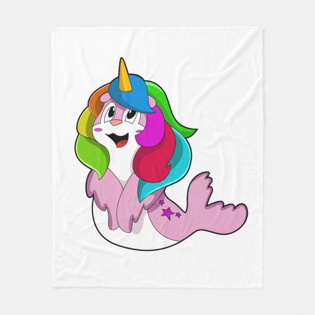 Seal som Unicorn Fleecefilt (Framsidan)