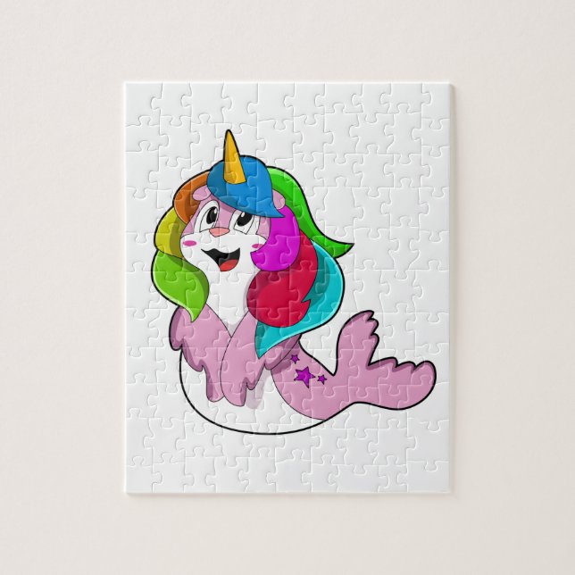 Seal som Unicorn Pussel (Vertikal)