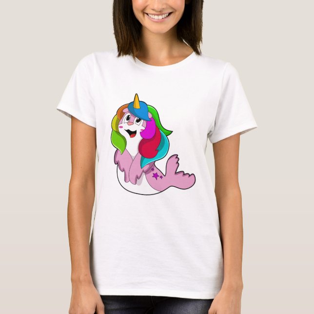 Seal som Unicorn T Shirt (Framsida)