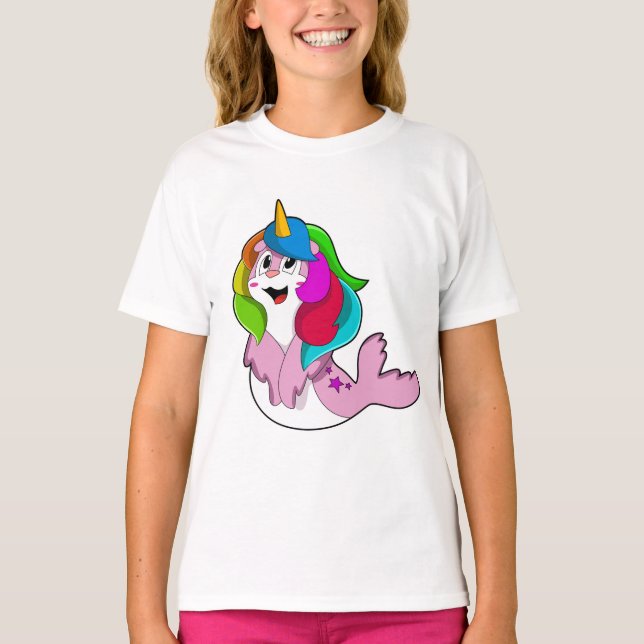 Seal som Unicorn T Shirt (Framsida)