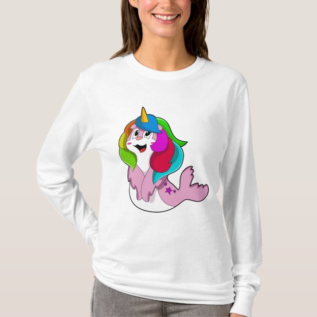 Seal som Unicorn T Shirt (Framsida)