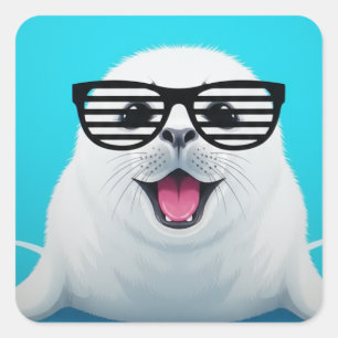 Seal Sunglass Fyrkantigt Klistermärke
