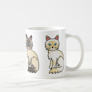 Seal Tabby Och Cream Tabby Birman / Ragdoll Katter Kaffemugg