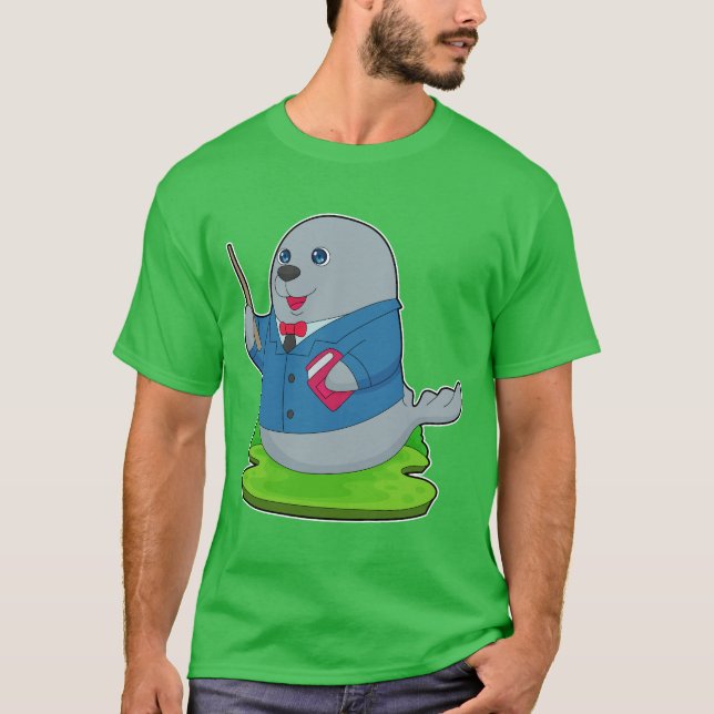 Seal Teacher Bok School T Shirt (Framsida)