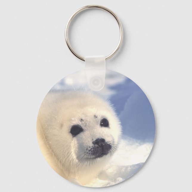 Seal Valp Ansikte Nyckelring (Framsida)