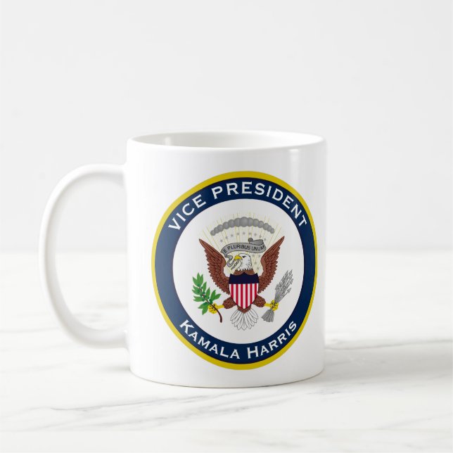 Seal VP Kamala Harris Porträtt Coffee Mugg (Vänster)