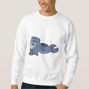 Seal with Fish (3).PNG Lång Ärmad Tröja
