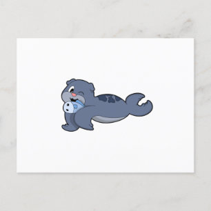 Seal with Fish (3).PNG Vykort
