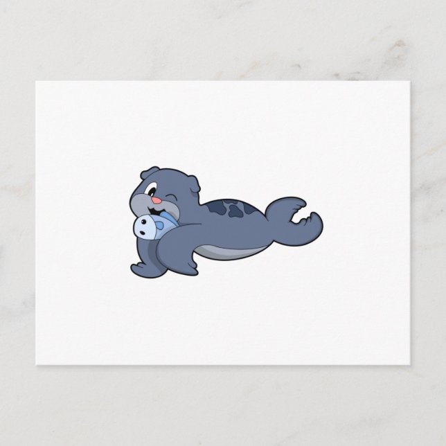 Seal with Fish (3).PNG Vykort (Framsida)