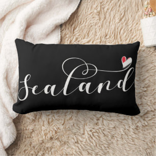 Sealand Flagga In Heart, Furstendömet Sealand Lumbarkudde