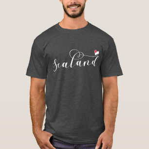 Sealand Flagga in Heart, Furstendömet Sealand T-S T Shirt