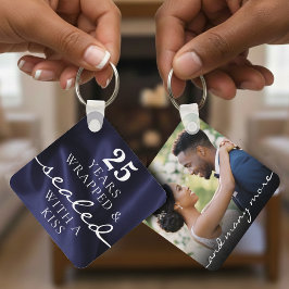 Sealed with a Kiss Blue 25th Birthday Anniversary Nyckelring