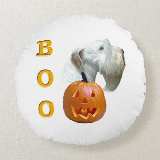 Sealyham Terrier Boo Rund Kudde (Framsidan)