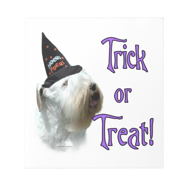 Sealyham Terrier Bus eller godis Anteckningsblock (Framsida)