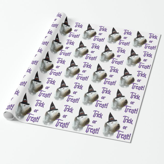 Sealyham Terrier Bus eller godis Presentpapper (Utrullad)