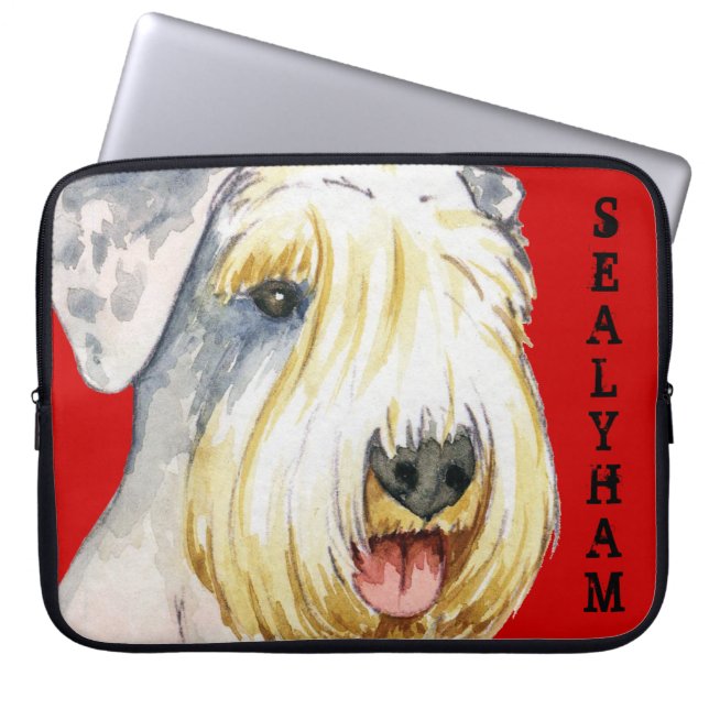 Sealyham Terrier Färg Block Laptop Sleeve (Framsidan)