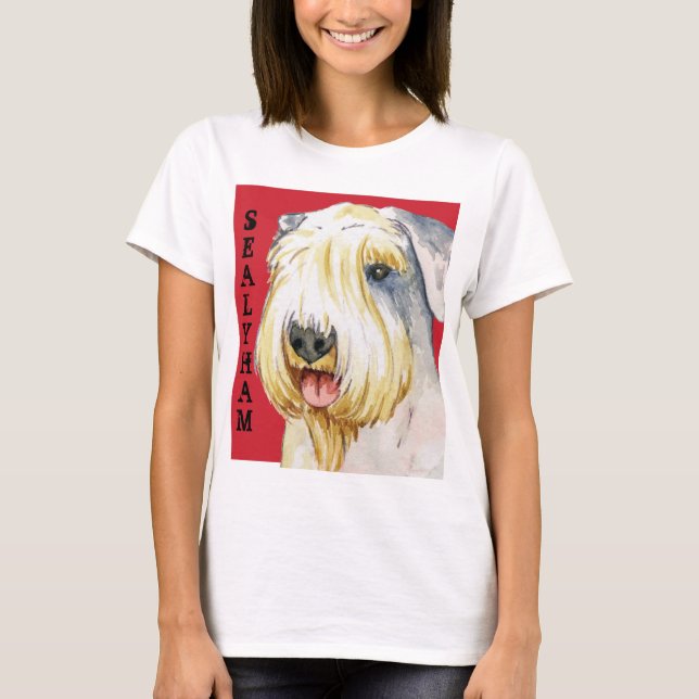 Sealyham Terrier Färg Block T Shirt (Framsida)