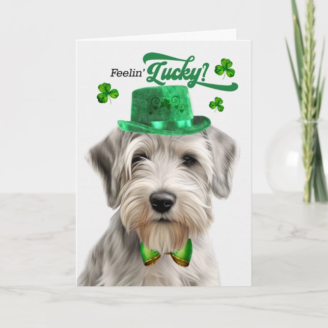 Sealyham Terrier Feelin' Lucky St patrick's day Helgkort (Framsida)