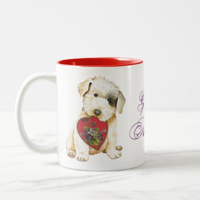Sealyham Terrier Heart Mamma Two-Tone Coffee Mugg (Vänster)