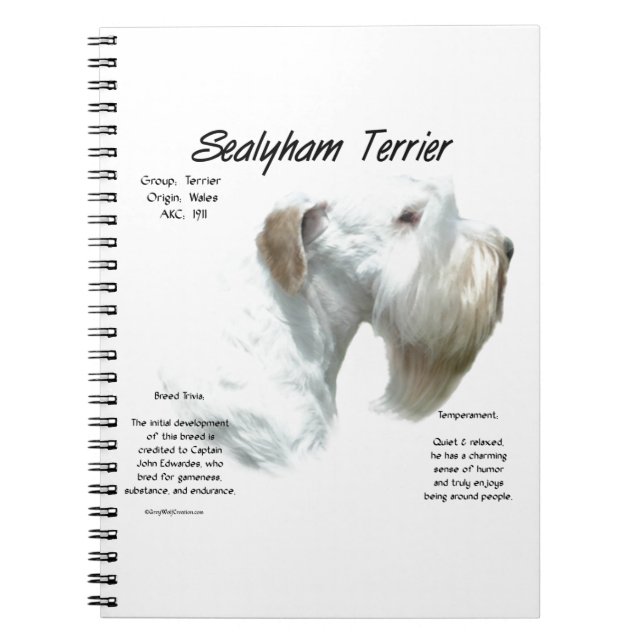 Sealyham Terrier Historik Anteckningsbok Med Spiral (Framsidan)