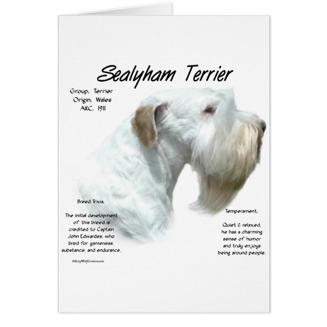 Sealyham Terrier History Design Hälsningskort (Framsidan)
