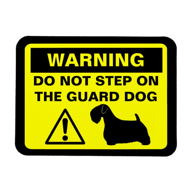 Sealyham Terrier Humous Guard Hund Warning Magnet (Horisontell)