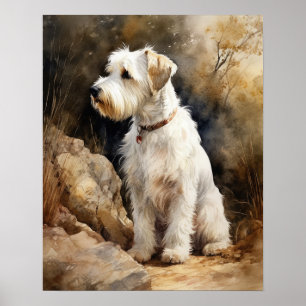 Sealyham Terrier Hund Art Print Poster