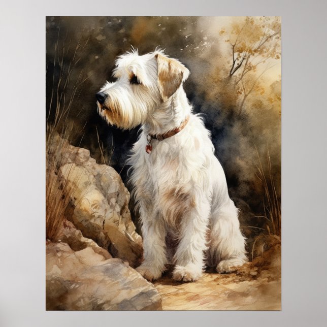 Sealyham Terrier Hund Art Print Poster (Framsidan)