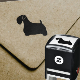 Sealyham Terrier Hund aveln Silhouette Självfärgande Stämpel