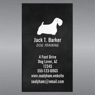 Sealyham Terrier Hund Silhouette Lodrät Visitkortmagnet