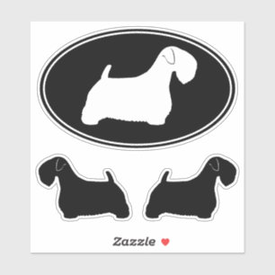 Sealyham Terrier Hund Silhouettes Vinyl Sticker Se Klistermärken