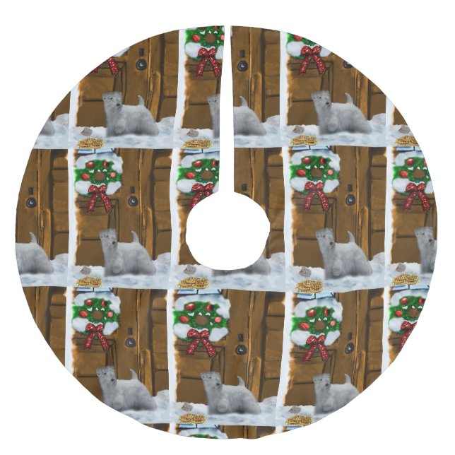 Sealyham Terrier jul Julgransmatta Borstad Polyester (Framsidan)