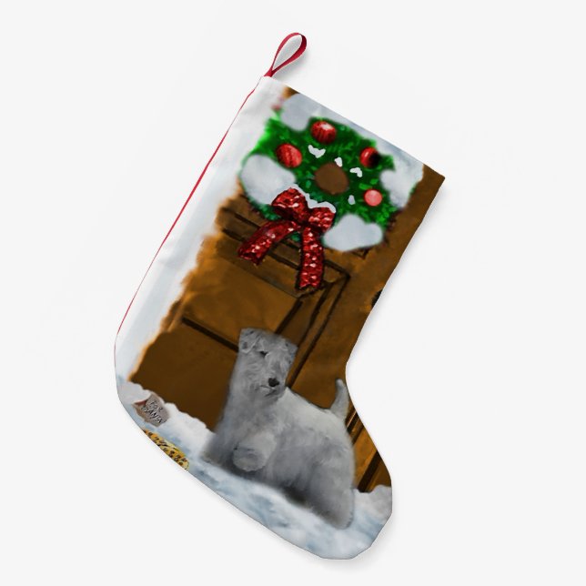 Sealyham Terrier jul Liten Julstrumpa (Framsidan (Hängande))