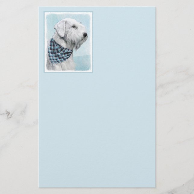 Sealyham Terrier Painting - Cute Original Hund Art Brevpapper (Framsida)