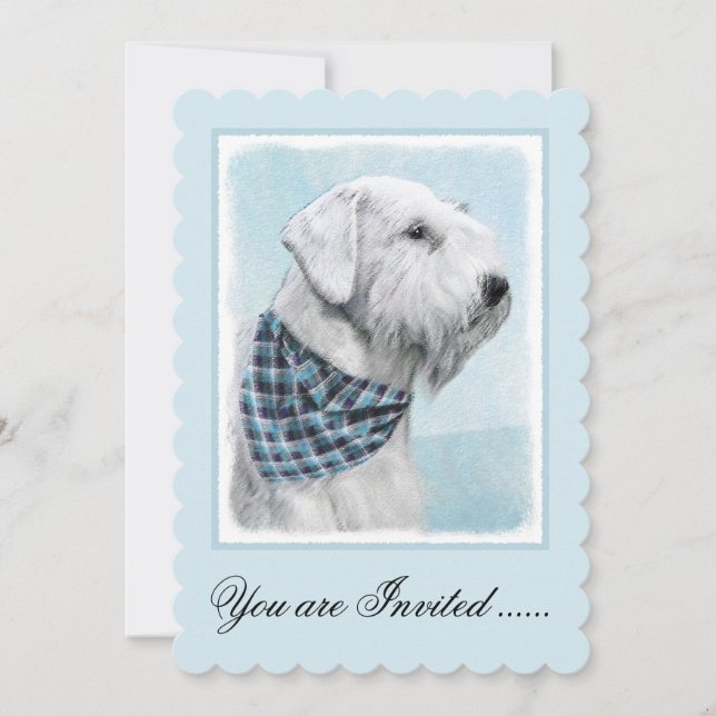 Sealyham Terrier Painting - Cute Original Hund Art Inbjudningar (Framsida)