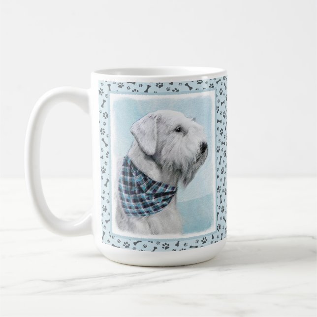 Sealyham Terrier Painting - Cute Original Hund Art Kaffemugg (Vänster)