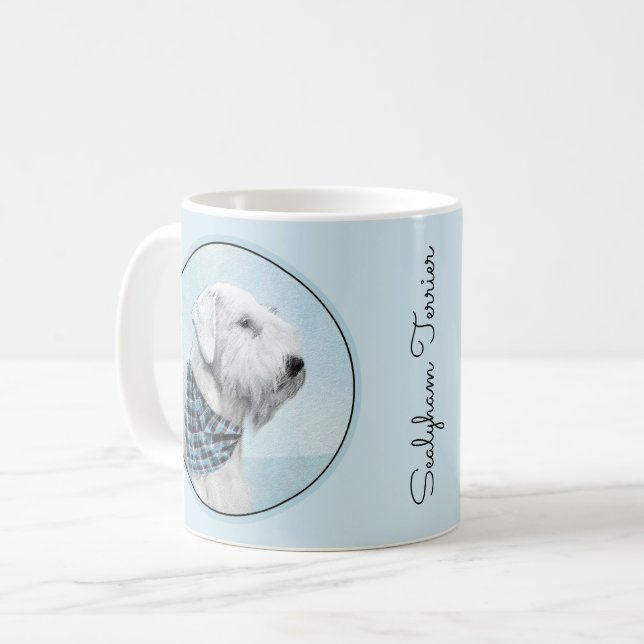 Sealyham Terrier Painting - Cute Original Hund Art Kaffemugg (Framsida vänster)